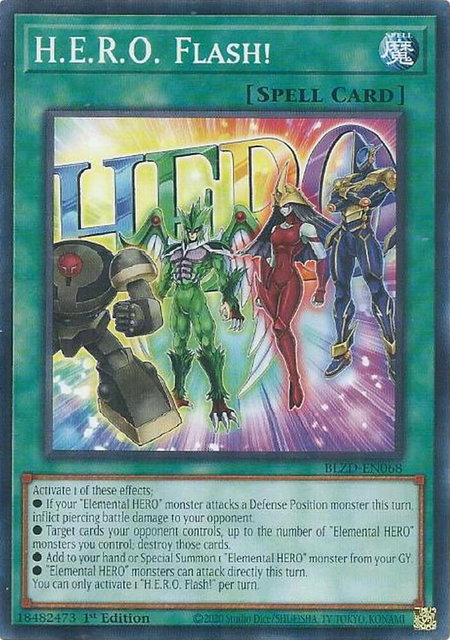 H.E.R.O. Flash! - Blazing Dominion YuGiOh trading card