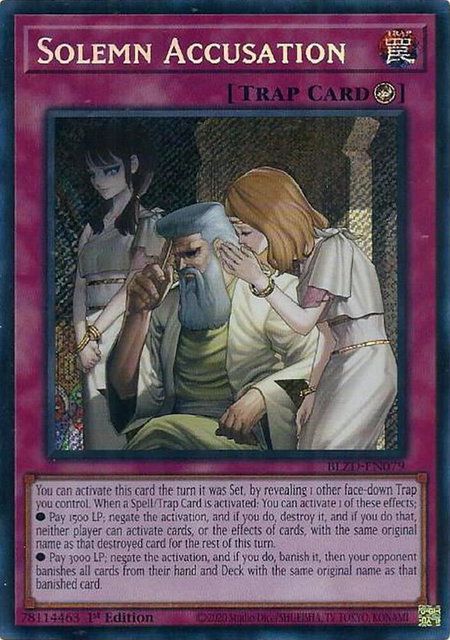 Solemn Accusation - Blazing Dominion YuGiOh trading card