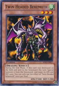 Twin-Headed Behemoth trading card from Battle Pack 2: War of the Giants Twin-Headed Behemoth - Battle Pack 2: War of the Giants YuGiOh trading card