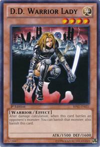 D.D. Warrior Lady trading card from Battle Pack 2: War of the Giants D.D. Warrior Lady - Battle Pack 2: War of the Giants YuGiOh trading card