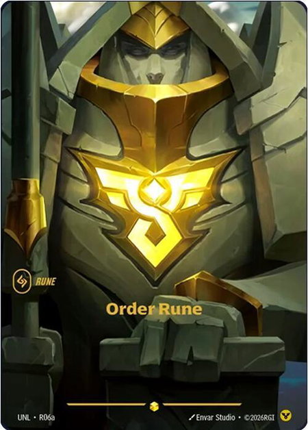 Order Rune (Alternate Art) trading card from Unleashed Order Rune (Alternate Art) - Unleashed Riftbound trading card