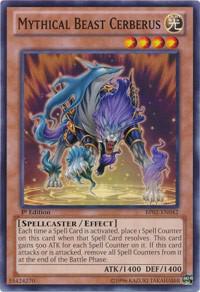 Mythical Beast Cerberus trading card from Battle Pack 2: War of the Giants Mythical Beast Cerberus - Battle Pack 2: War of the Giants YuGiOh trading card