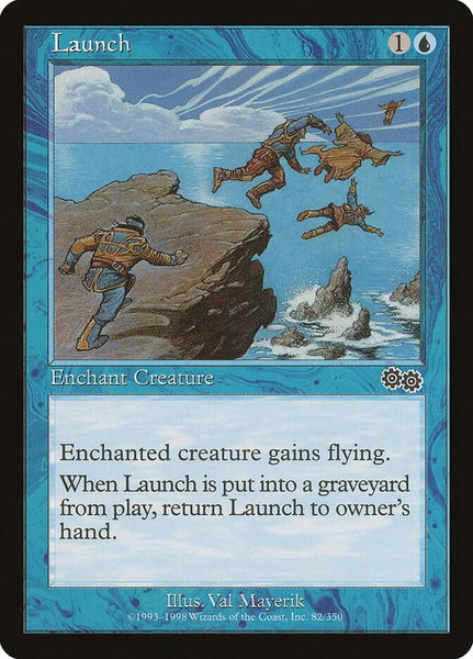 Launch trading card from Urza's Saga Launch - Urza's Saga Magic: The Gathering trading card