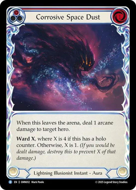 Corrosive Space Dust (Red) trading card from Omens of the Third Age Corrosive Space Dust (Red) - Omens of the Third Age Flesh and Blood trading card
