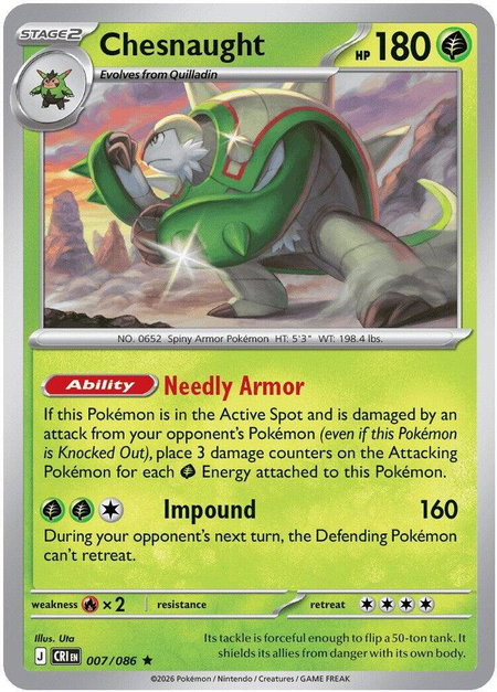 Chesnaught - ME04: Chaos Rising Pokémon trading card