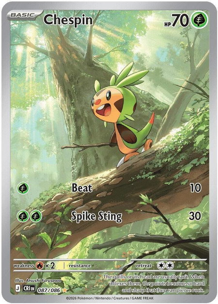 Chespin - 087/086 - ME04: Chaos Rising Pokémon trading card