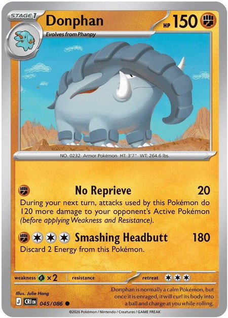 Donphan - ME04: Chaos Rising Pokémon trading card