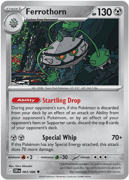 Ferrothorn - ME04: Chaos Rising Pokémon trading card