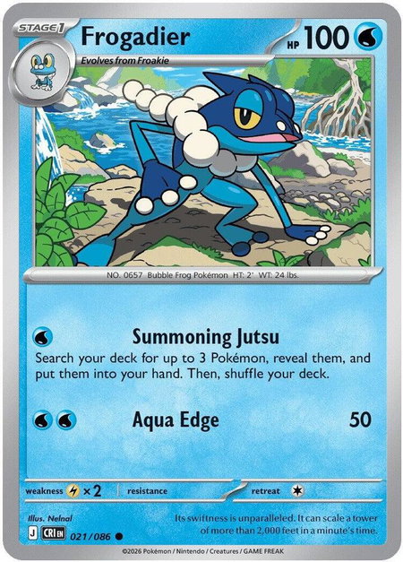 Frogadier - 021/086 - ME04: Chaos Rising Pokémon trading card