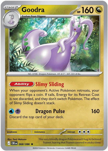 Goodra trading card from ME04: Chaos Rising Goodra - ME04: Chaos Rising Pokémon trading card
