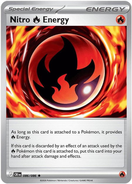Nitro R Energy trading card from ME04: Chaos Rising Nitro R Energy - ME04: Chaos Rising Pokémon trading card