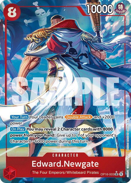 Edward.Newgate (Alternate Art) trading card from The Time of Battle Edward.Newgate (Alternate Art) - The Time of Battle One Piece trading card
