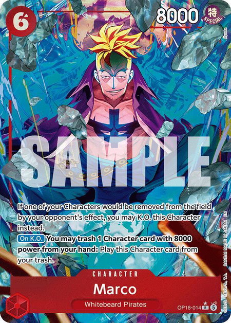 Marco (Alternate Art) trading card from The Time of Battle Marco (Alternate Art) - The Time of Battle One Piece trading card