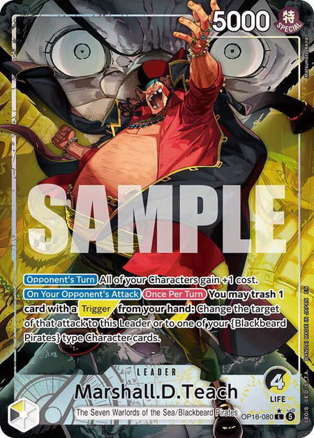 Marshall.D.Teach (080) (Alternate Art) trading card from The Time of Battle Marshall.D.Teach (080) (Alternate Art) - The Time of Battle One Piece trading card