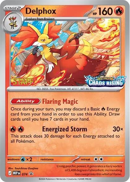 Delphox - 074 [Staff] - ME: Mega Evolution Promo Pokémon trading card