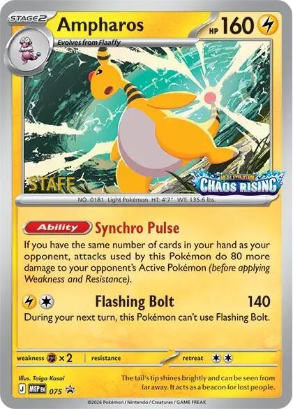 Ampharos - 075 [Staff] - ME: Mega Evolution Promo Pokémon trading card