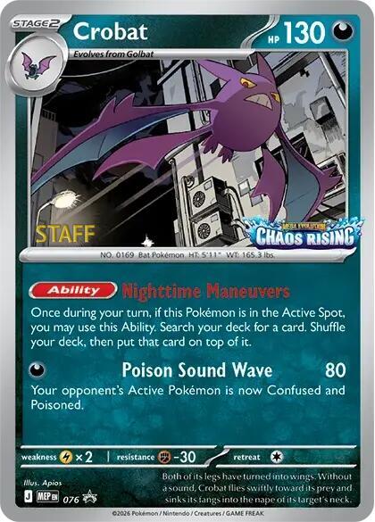 Crobat - 076 [Staff] - ME: Mega Evolution Promo Pokémon trading card