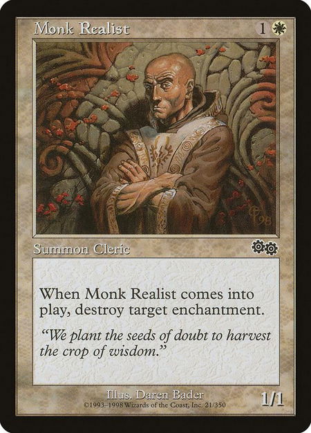 Monk Realist - Urza's Saga Magic: The Gathering trading card