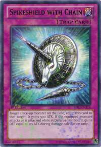 Spikeshield with Chain (Mosaic Rare) trading card from Battle Pack 2: War of the Giants Spikeshield with Chain (Mosaic Rare) - Battle Pack 2: War of the Giants YuGiOh trading card