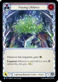 Fraying Lifeforce - Omens of the Third Age (OMN) #OMN007 - Rare Flesh and Blood Trading Card