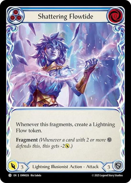 Shattering Flowtide (Blue) - Omens of the Third Age Flesh and Blood trading card