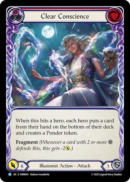 Clear Conscience (Red) trading card from Omens of the Third Age Clear Conscience (Red) - Omens of the Third Age Flesh and Blood trading card