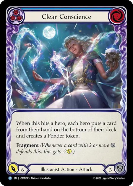 Clear Conscience (Blue) trading card from Omens of the Third Age Clear Conscience (Blue) - Omens of the Third Age Flesh and Blood trading card