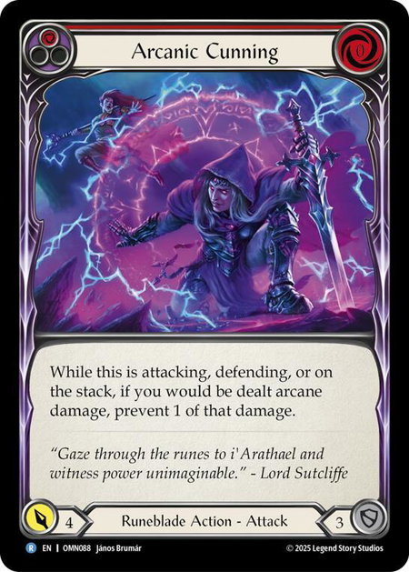 Arcanic Cunning (Red) - Omens of the Third Age Flesh and Blood trading card