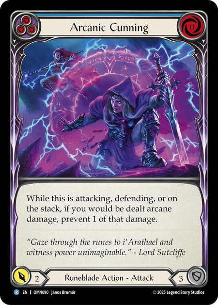 Arcanic Cunning (Blue) - Omens of the Third Age Flesh and Blood trading card
