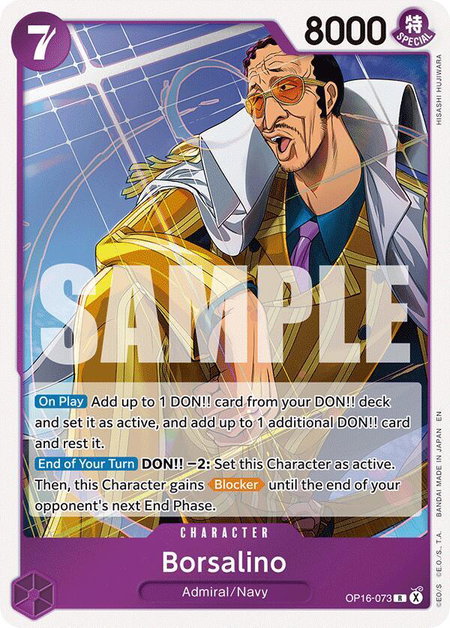 Borsalino trading card from The Time of Battle Borsalino - The Time of Battle One Piece trading card