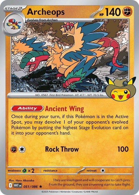 Archeops - 051 (Fossil Museum Exclusive) - ME: Mega Evolution Promo Pokémon trading card