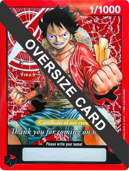 Monkey.D.Luffy (Certificate of our crew) (Oversized) - One Piece Promotion Cards One Piece trading card