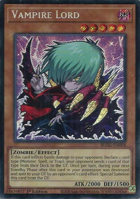 Vampire Lord trading card from Battles of Legend: Glorious Gallery Vampire Lord - Battles of Legend: Glorious Gallery YuGiOh trading card
