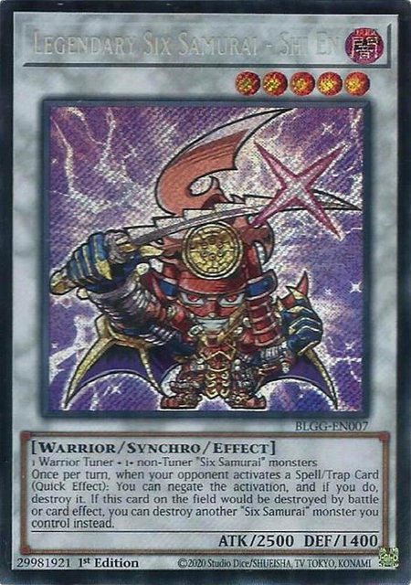 Legendary Six Samurai - Shi En - Battles of Legend: Glorious Gallery YuGiOh trading card