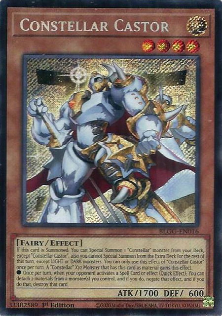 Constellar Castor trading card from Battles of Legend: Glorious Gallery Constellar Castor - Battles of Legend: Glorious Gallery YuGiOh trading card