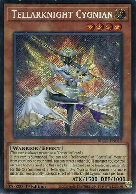 Tellarknight Cygnian trading card from Battles of Legend: Glorious Gallery Tellarknight Cygnian - Battles of Legend: Glorious Gallery YuGiOh trading card