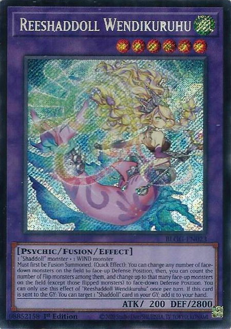 Reeshaddoll Wendikuruhu trading card from Battles of Legend: Glorious Gallery Reeshaddoll Wendikuruhu - Battles of Legend: Glorious Gallery YuGiOh trading card