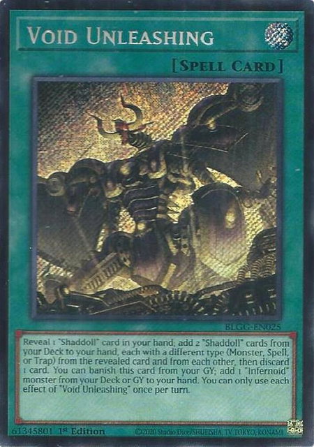 Void Unleashing - Battles of Legend: Glorious Gallery YuGiOh trading card