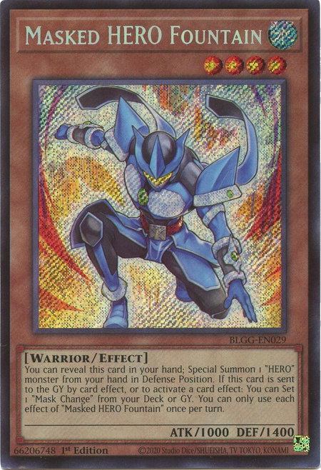 Masked HERO Fountain trading card from Battles of Legend: Glorious Gallery Masked HERO Fountain - Battles of Legend: Glorious Gallery YuGiOh trading card