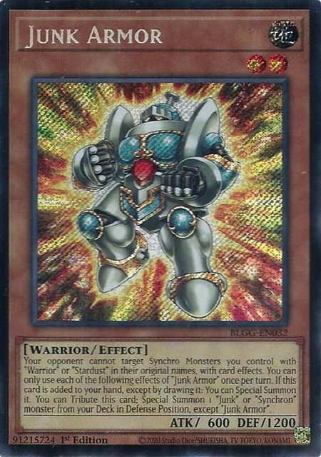 Junk Armor trading card from Battles of Legend: Glorious Gallery Junk Armor - Battles of Legend: Glorious Gallery YuGiOh trading card