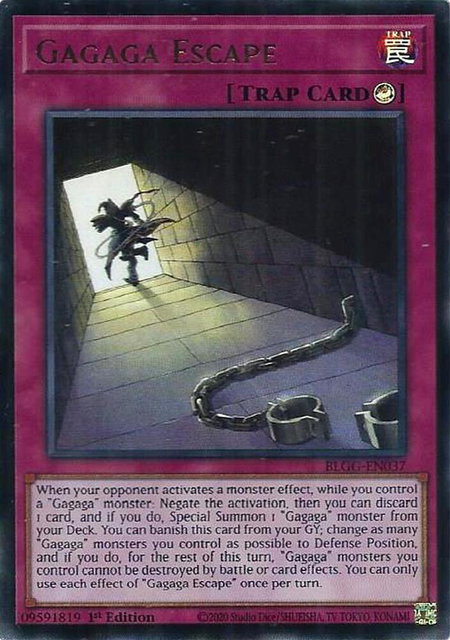 Gagaga Escape trading card from Battles of Legend: Glorious Gallery Gagaga Escape - Battles of Legend: Glorious Gallery YuGiOh trading card