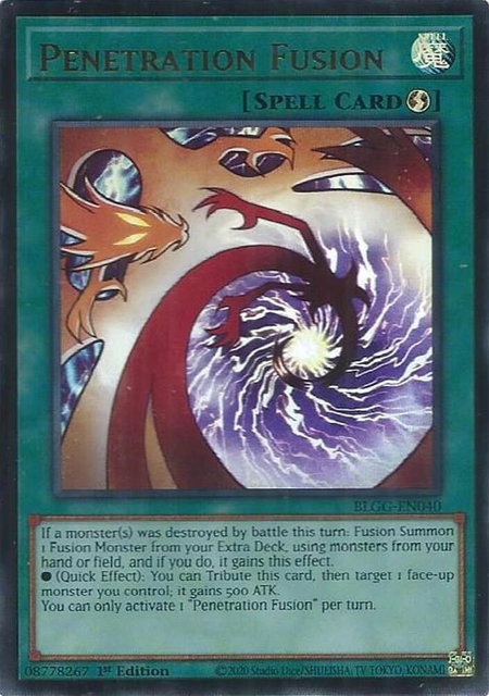 Penetration Fusion trading card from Battles of Legend: Glorious Gallery Penetration Fusion - Battles of Legend: Glorious Gallery YuGiOh trading card
