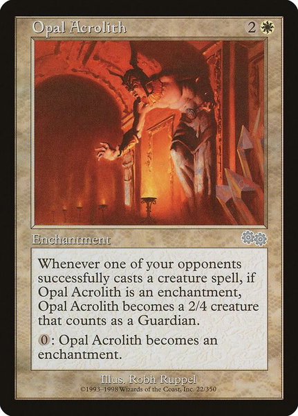 Opal Acrolith trading card from Urza's Saga Opal Acrolith - Urza's Saga Magic: The Gathering trading card