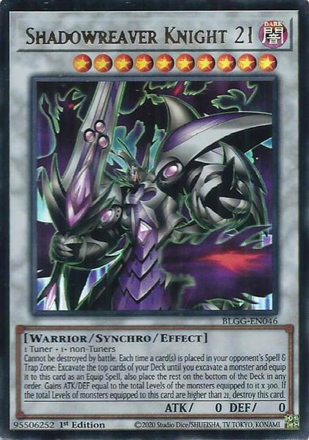 Shadowreaver Knight 21 trading card from Battles of Legend: Glorious Gallery Shadowreaver Knight 21 - Battles of Legend: Glorious Gallery YuGiOh trading card