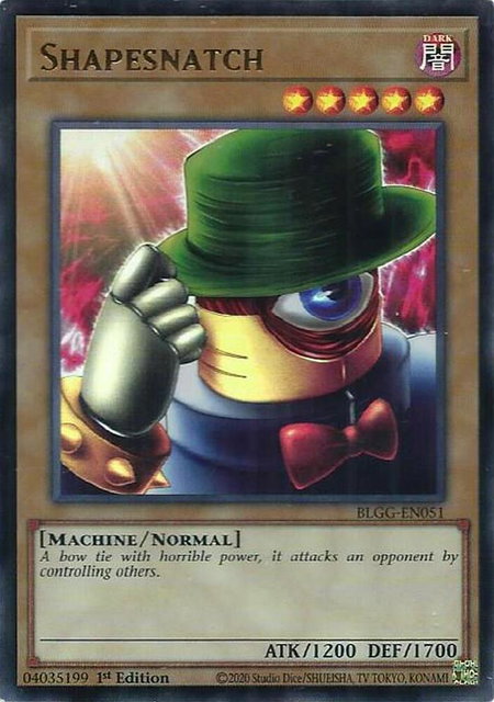 Shapesnatch trading card from Battles of Legend: Glorious Gallery Shapesnatch - Battles of Legend: Glorious Gallery YuGiOh trading card
