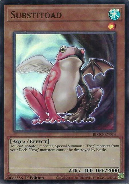 Substitoad trading card from Battles of Legend: Glorious Gallery Substitoad - Battles of Legend: Glorious Gallery YuGiOh trading card