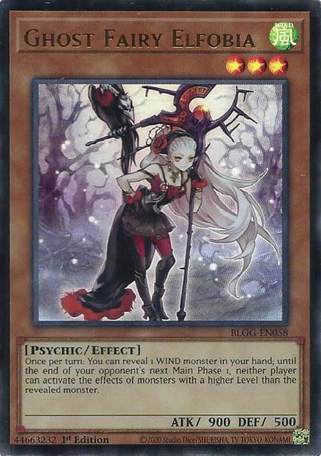 Ghost Fairy Elfobia - Battles of Legend: Glorious Gallery YuGiOh trading card