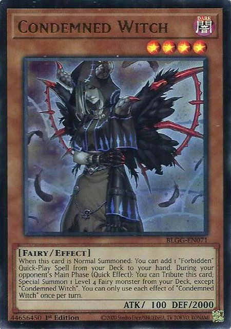 Condemned Witch - Battles of Legend: Glorious Gallery YuGiOh trading card
