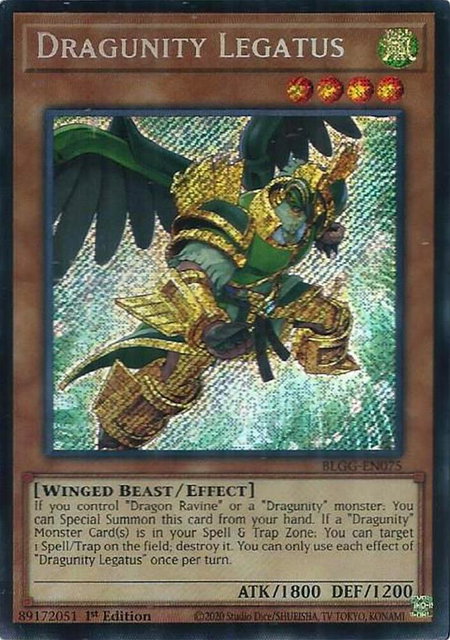 Dragunity Legatus trading card from Battles of Legend: Glorious Gallery Dragunity Legatus - Battles of Legend: Glorious Gallery YuGiOh trading card