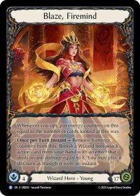 Blaze, Firemind - Silver Age Chapter 3 #SBZ001 - Rare Flesh and Blood Trading Card